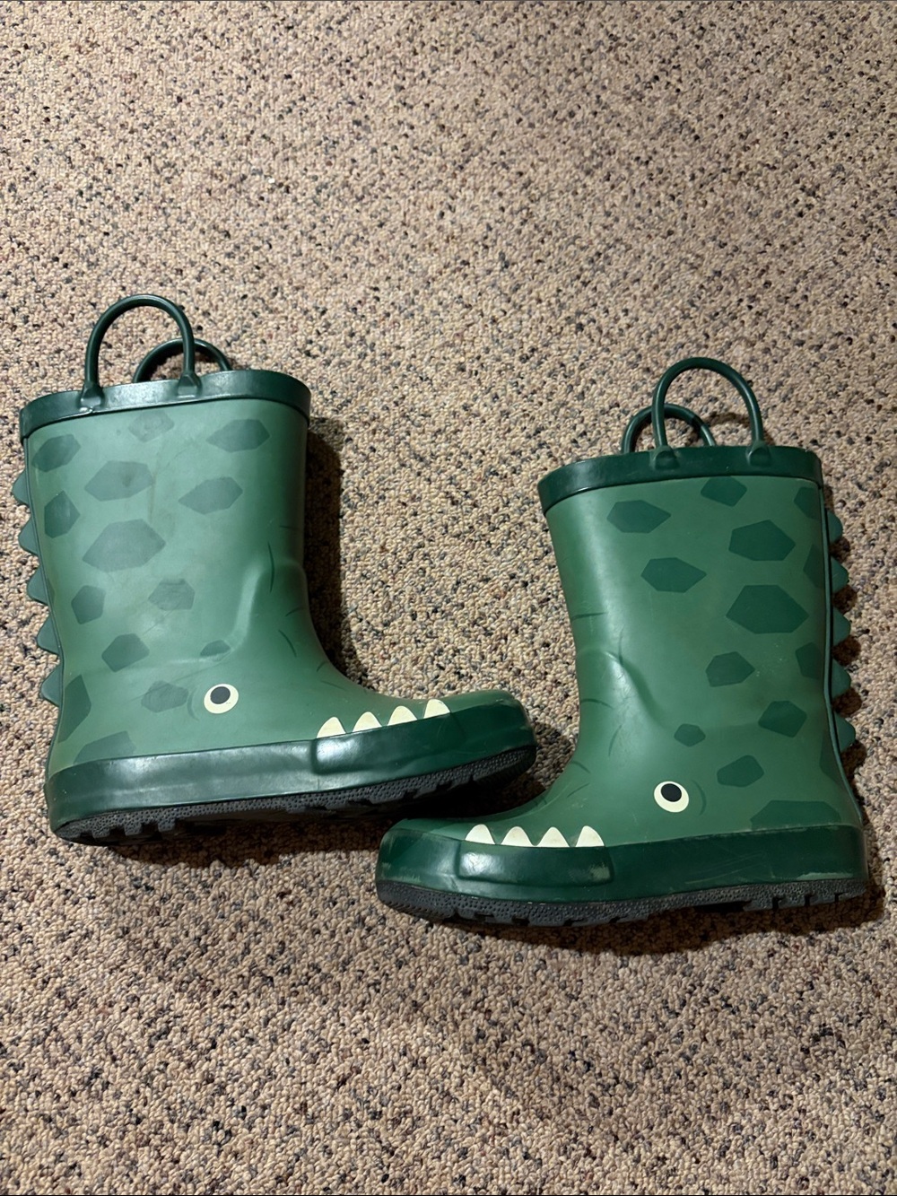 Kids Green Alligator Rain Boots